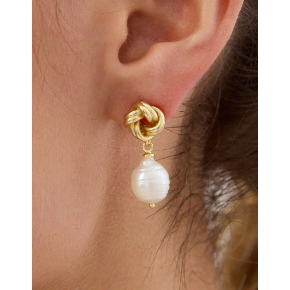 Spartina Knotted Pearl Earrings
