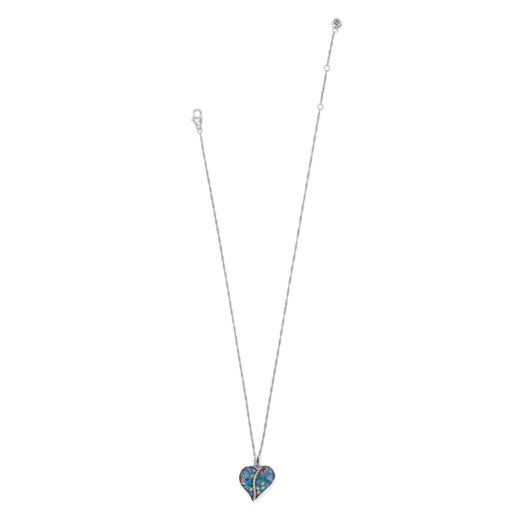 Necklace with a heart-shaped pendant on a white background
