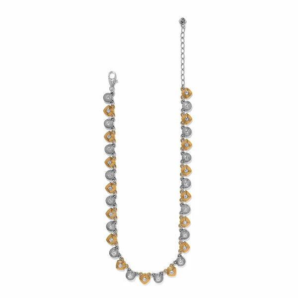 Two-tone necklace on a white background