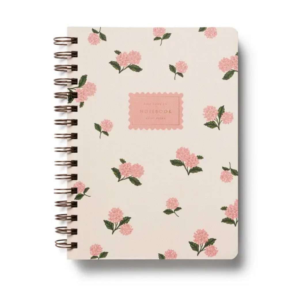 Rifle Paper Pink Hydrangea Spiral Notebook
