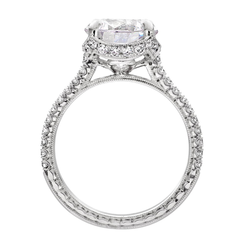 Jack Kelége Platinum Double Row Diamond Solitaire Engagement Ring