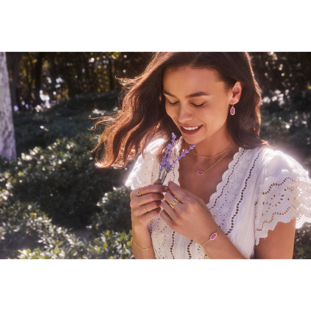 Kendra Scott Lee Gold Drop Earrings in Mulberry Drusy