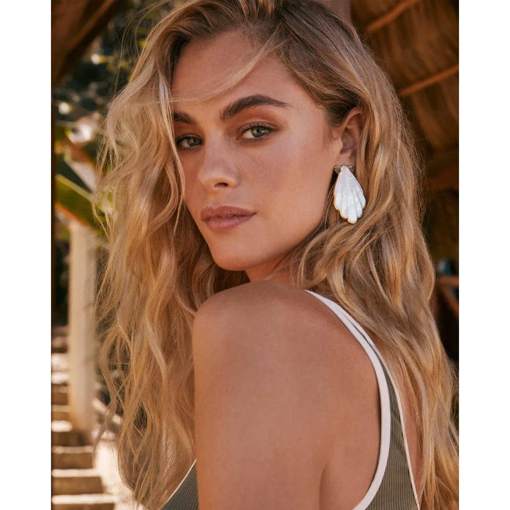 Kendra Scott Vintage Gold Alexa Statement Earrings