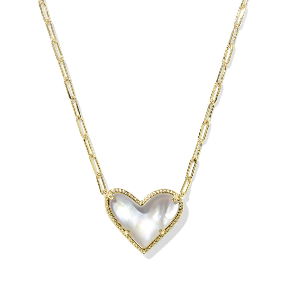 Kendra Scott Ari Heart Statement Short Pendant Necklace in Ivory