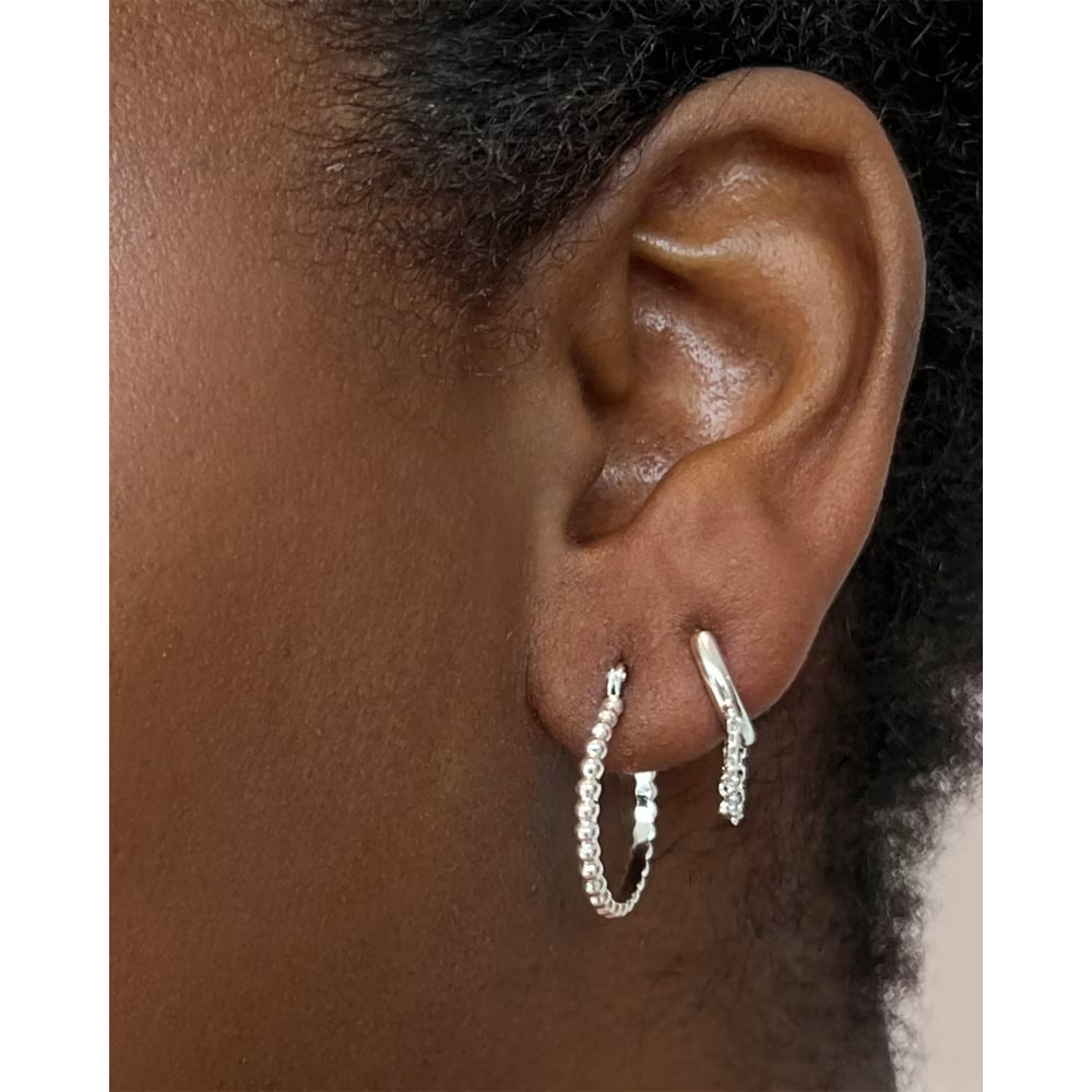 Kendra Scott Beaded 20mm Hoop Earrings in Sterling Silver