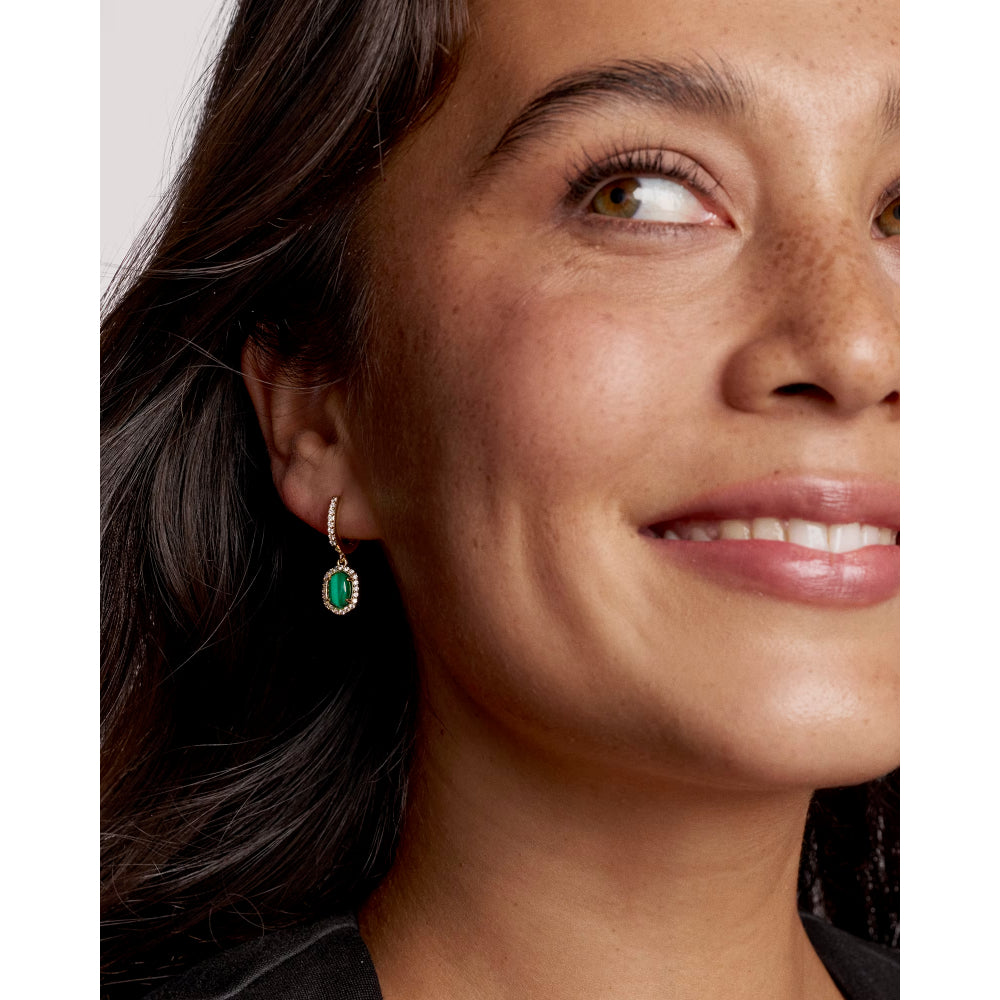 Kendra Scott Gold Daphne Crystal Frame Huggie Earrings