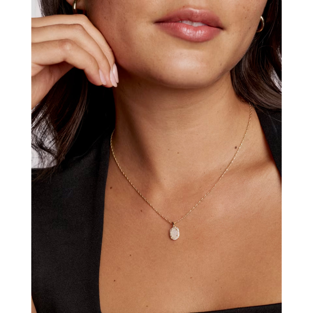 Kendra Scott Gold Daphne Crystal Frame Short Pendant Necklace