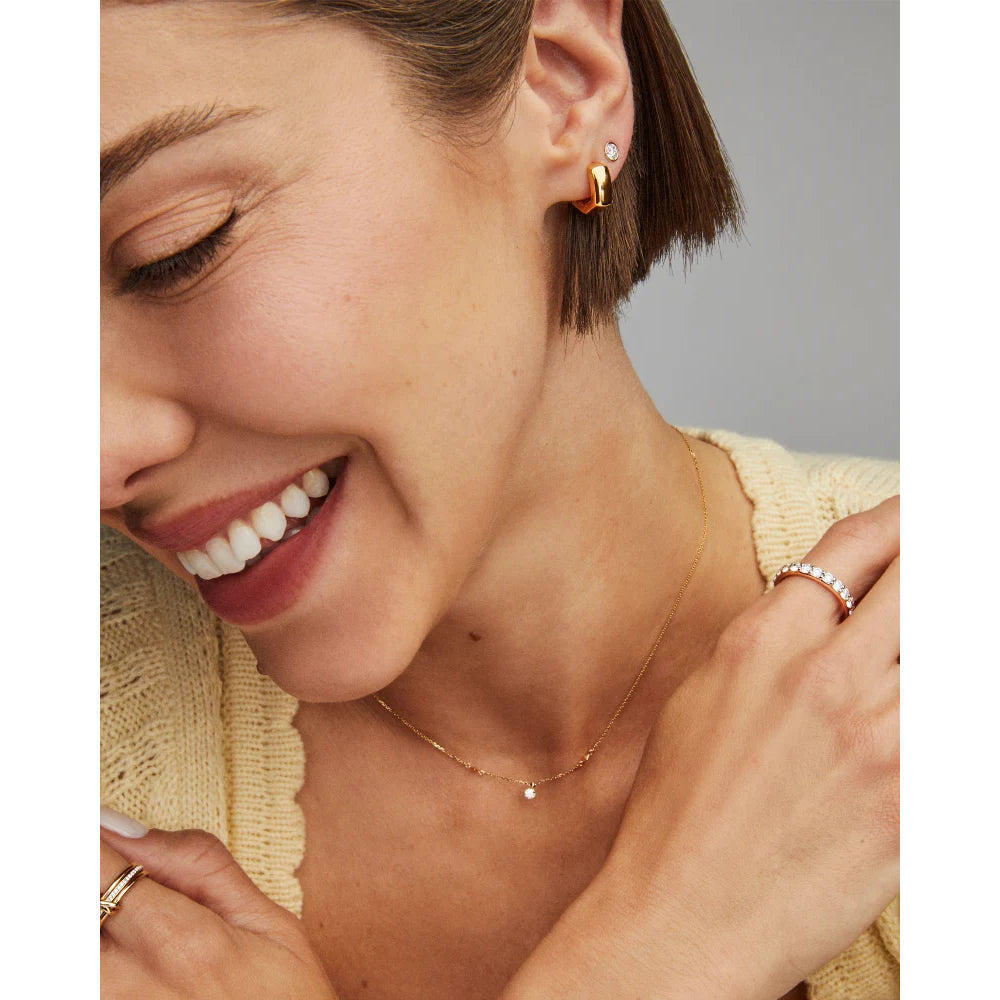 Kendra Scott Davie Wide Huggie Earrings in 18k Yellow Gold Vermeil