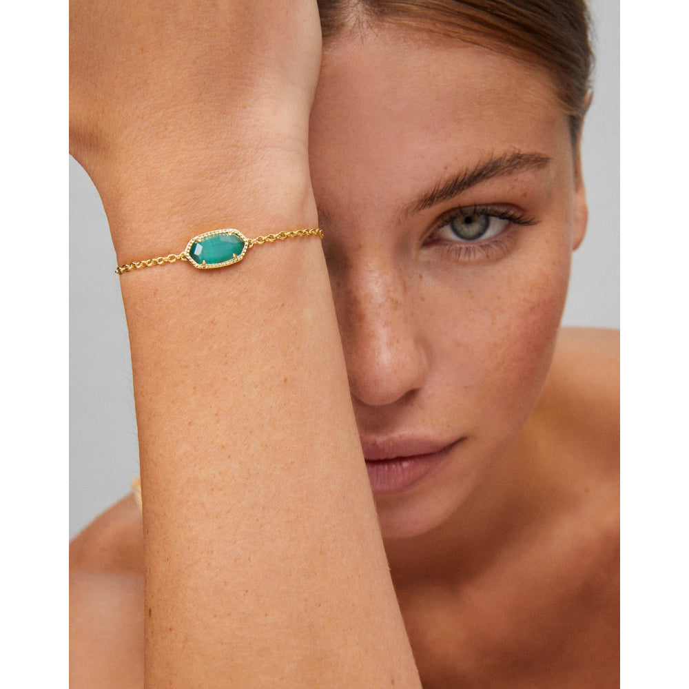 Kendra Scott Elaina Delicate Chain Bracelet in Emerald Cats Eye