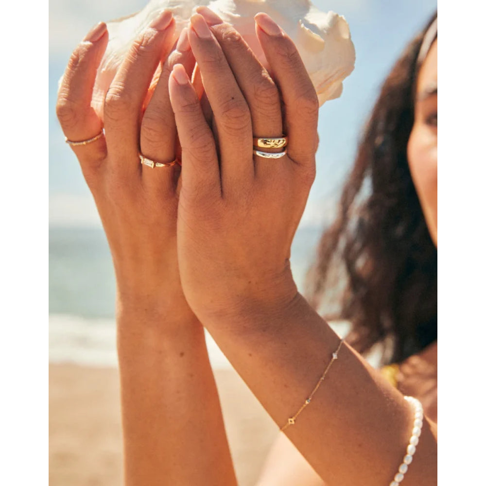 Kendra Scott Michelle 14k Yellow Gold Delicate Bracelet in White Diamond