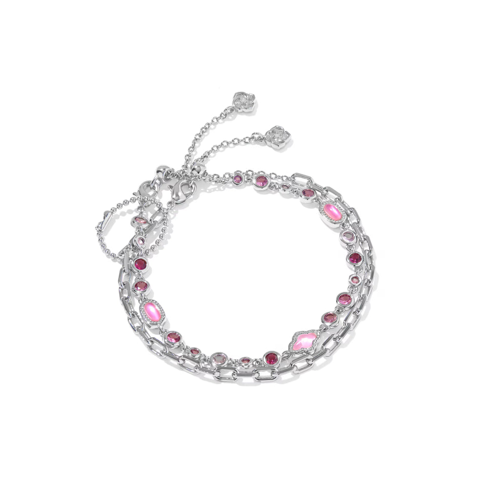 Kendra Scott Mini Elisa and Abbie Delicate Chain Bracelets in Pink Mix - Set of 2