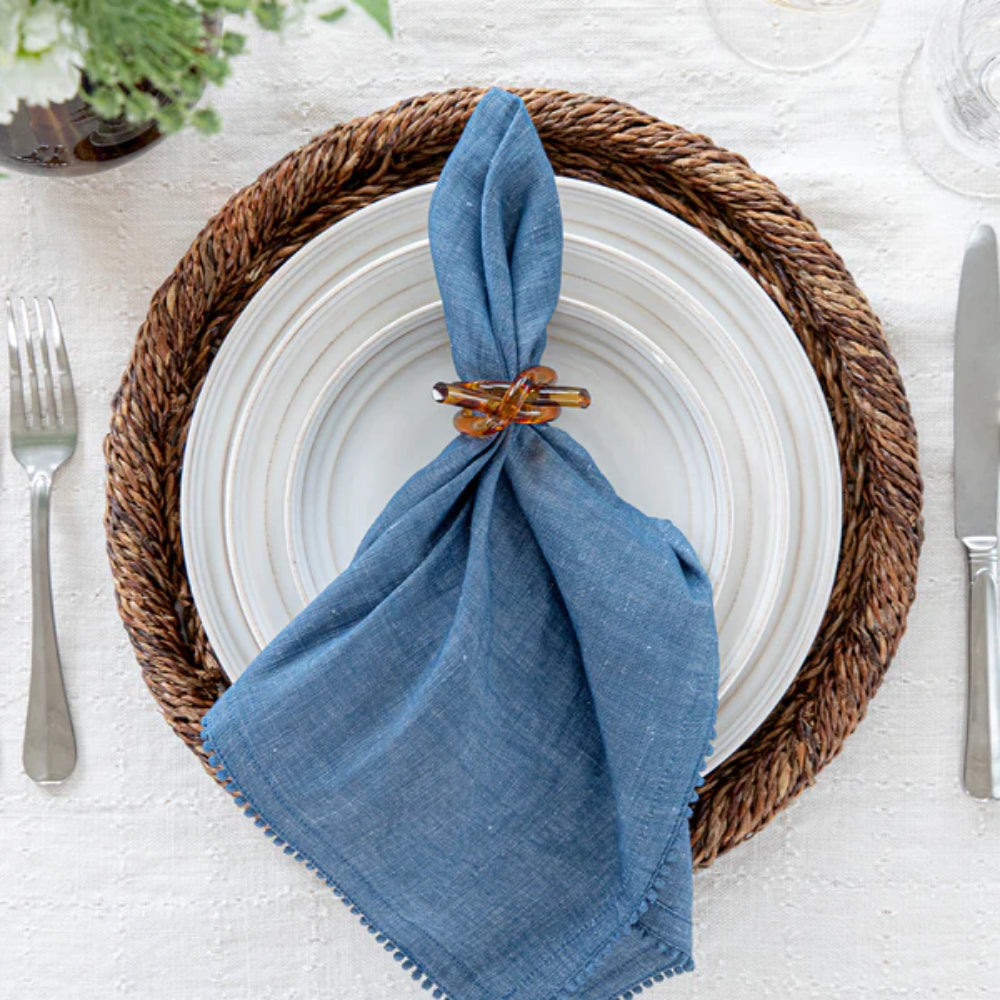 Juliska Berry Trim Napkins - Navy (Sold individually)