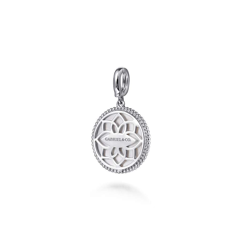 Gabriel & Co. Sterling Silver Bujukan Collection Mother-of-Pearl Compass Medallion Pendant