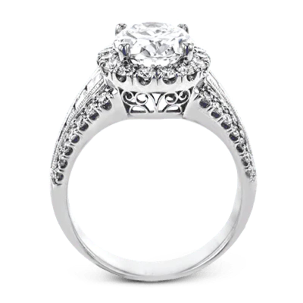 Simon G. 18k Gold Oval-Cut Halo Engagement Ring with Diamonds