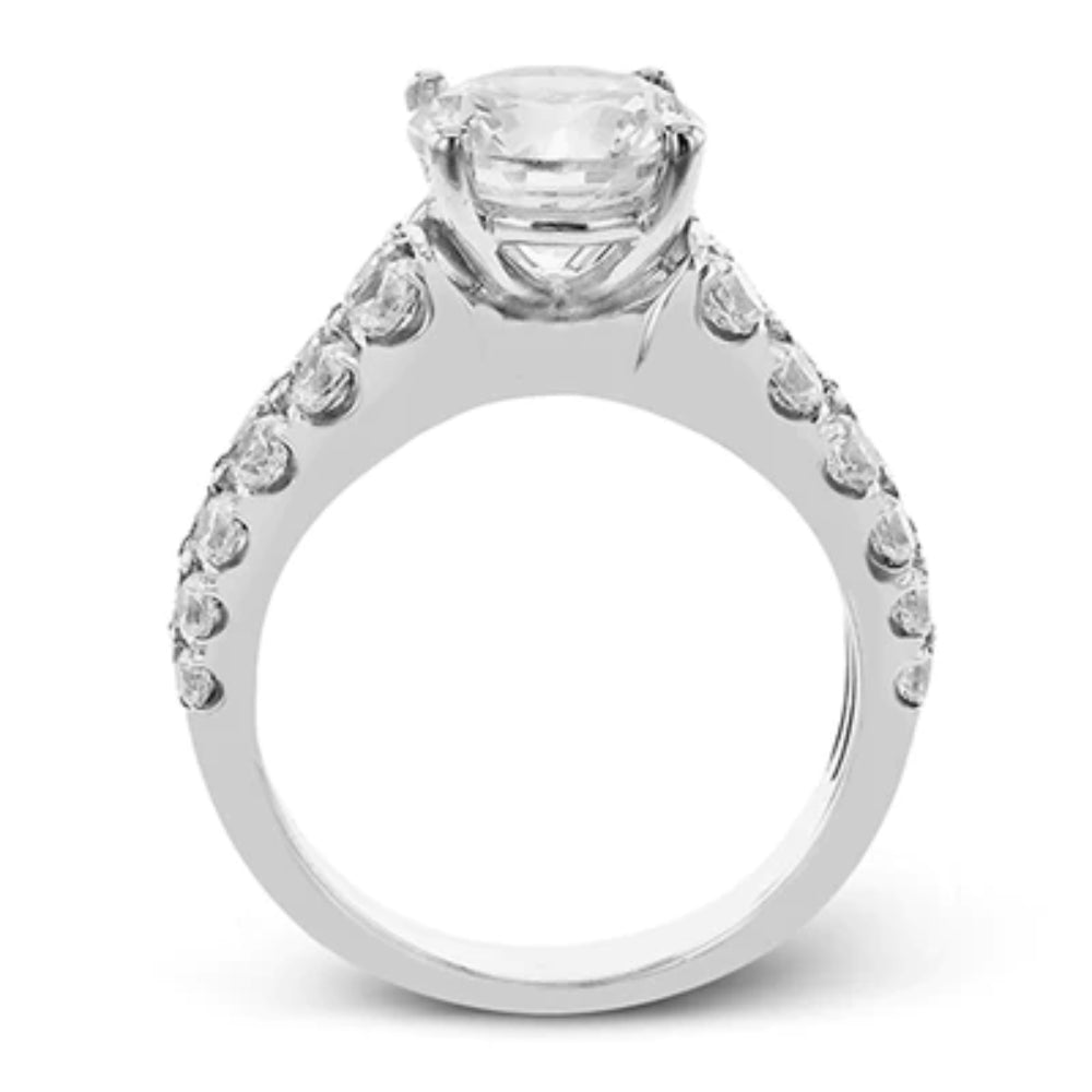 Simon G. 18k Round-Cut Engagement Ring with Diamonds