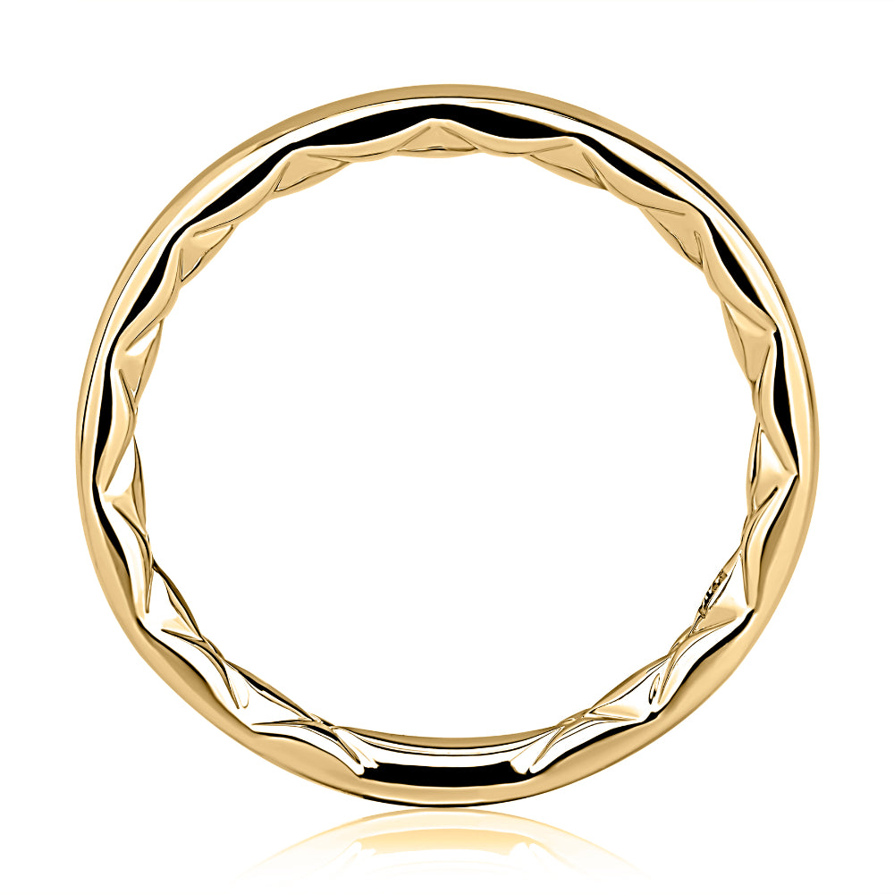 A Jaffe 14k Gold 3mm Classic Quilted Wedding Band