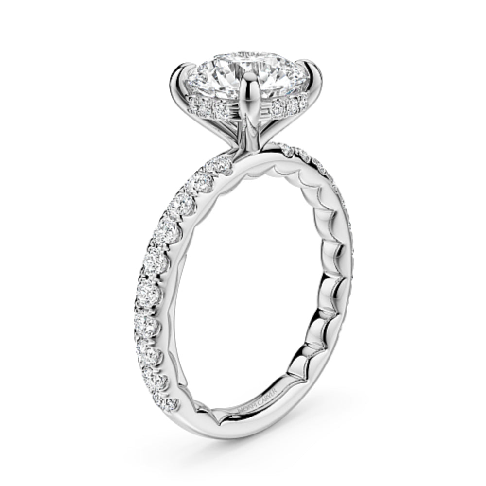 Noam Carver 14k Luna Collection Round Diamond Hidden Halo Engagement Ring