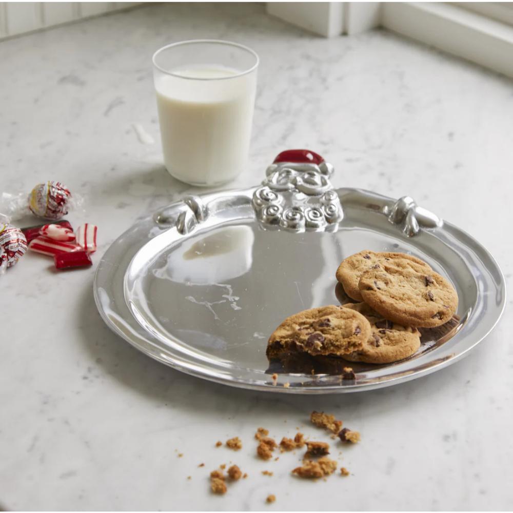 Mariposa Hugging Santa Round Cookie Platter