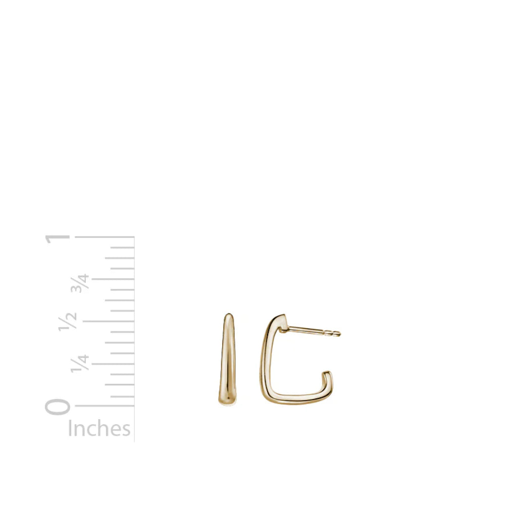 14k Gold Tapered Hoop Earrings