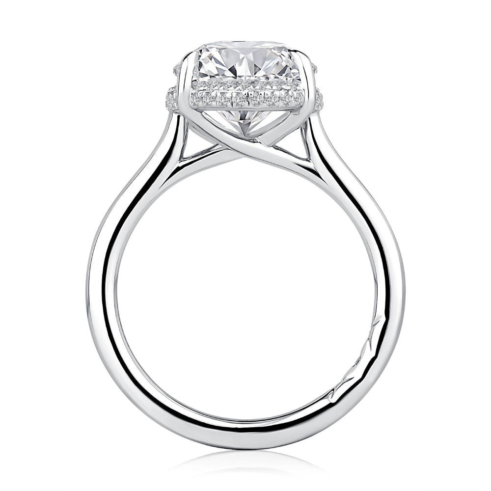 A. Jaffe 14k Gold Oval Center Diamond Solitaire Engagement Ring With Hidden Halo