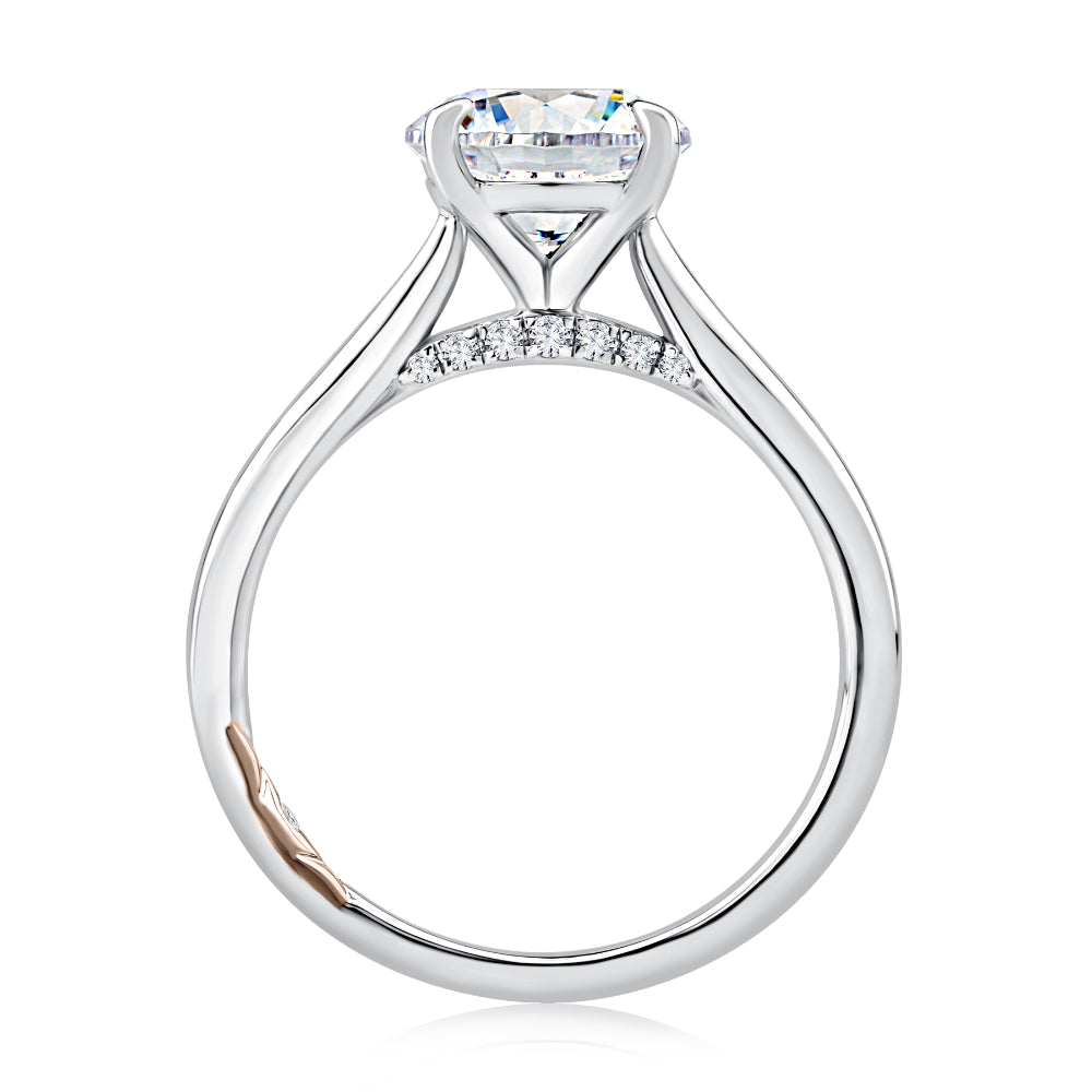 A. Jaffe 14k Gold Round Diamond Solitaire Engagement Ring