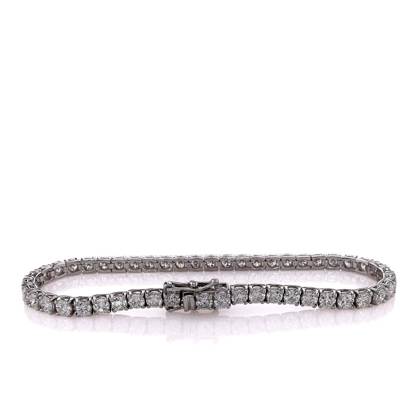 14k White Gold 7.10ct Diamond Tennis Bracelet