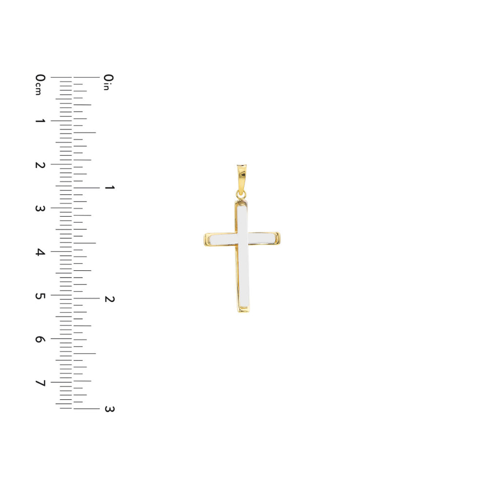 14k Two-Tone Reversible Cross Pendant (Chain Sold Separately)