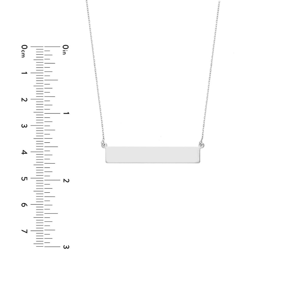 Sterling Silver Engravable Bar Necklace
