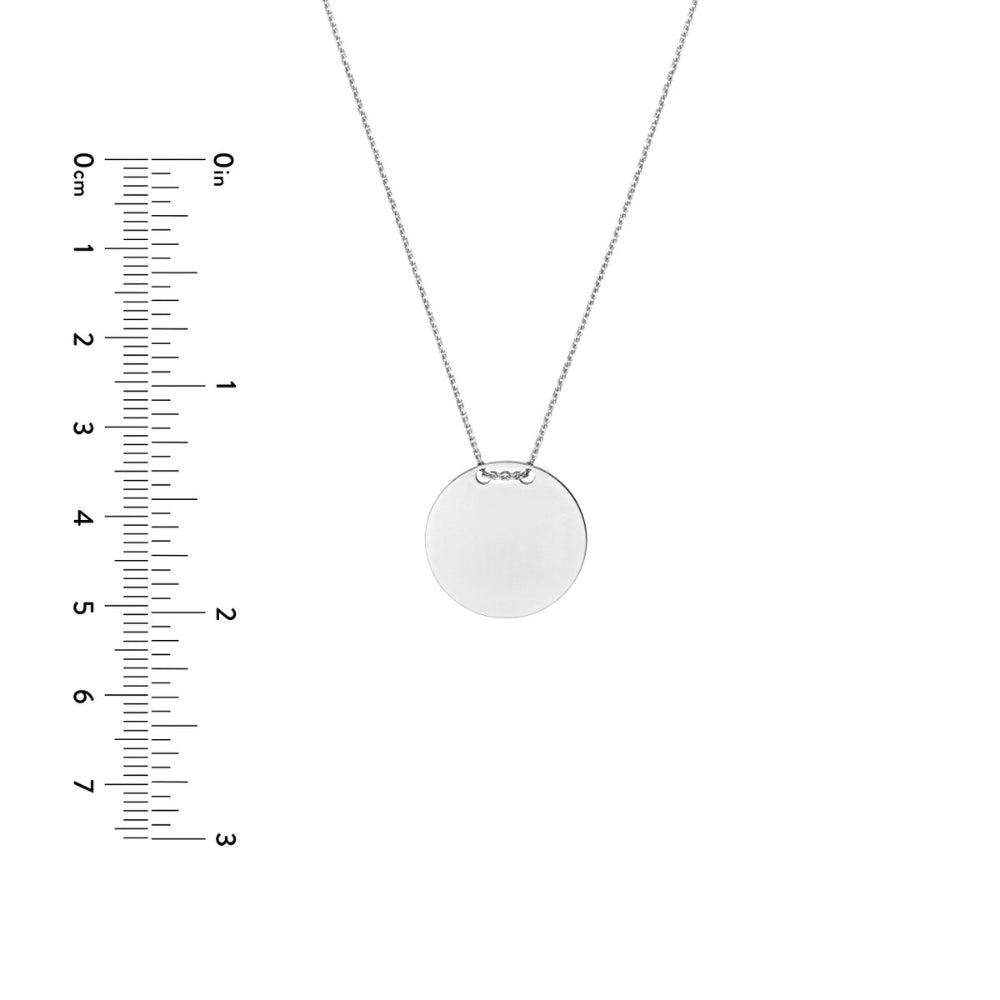 Sterling Silver Engravable Circle Plate Necklace