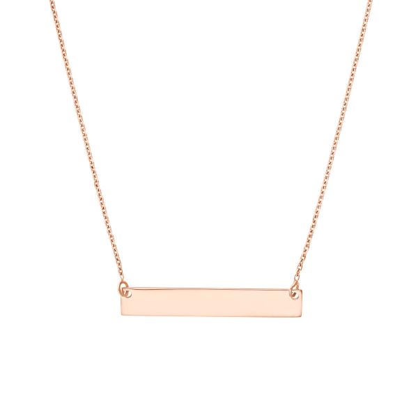 14k Gold Engravable Mini Bar Necklace