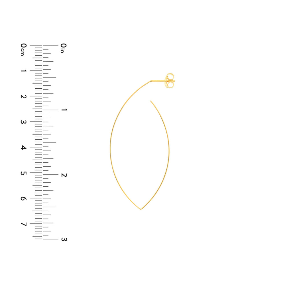 14k Marquise Hoop Earrings