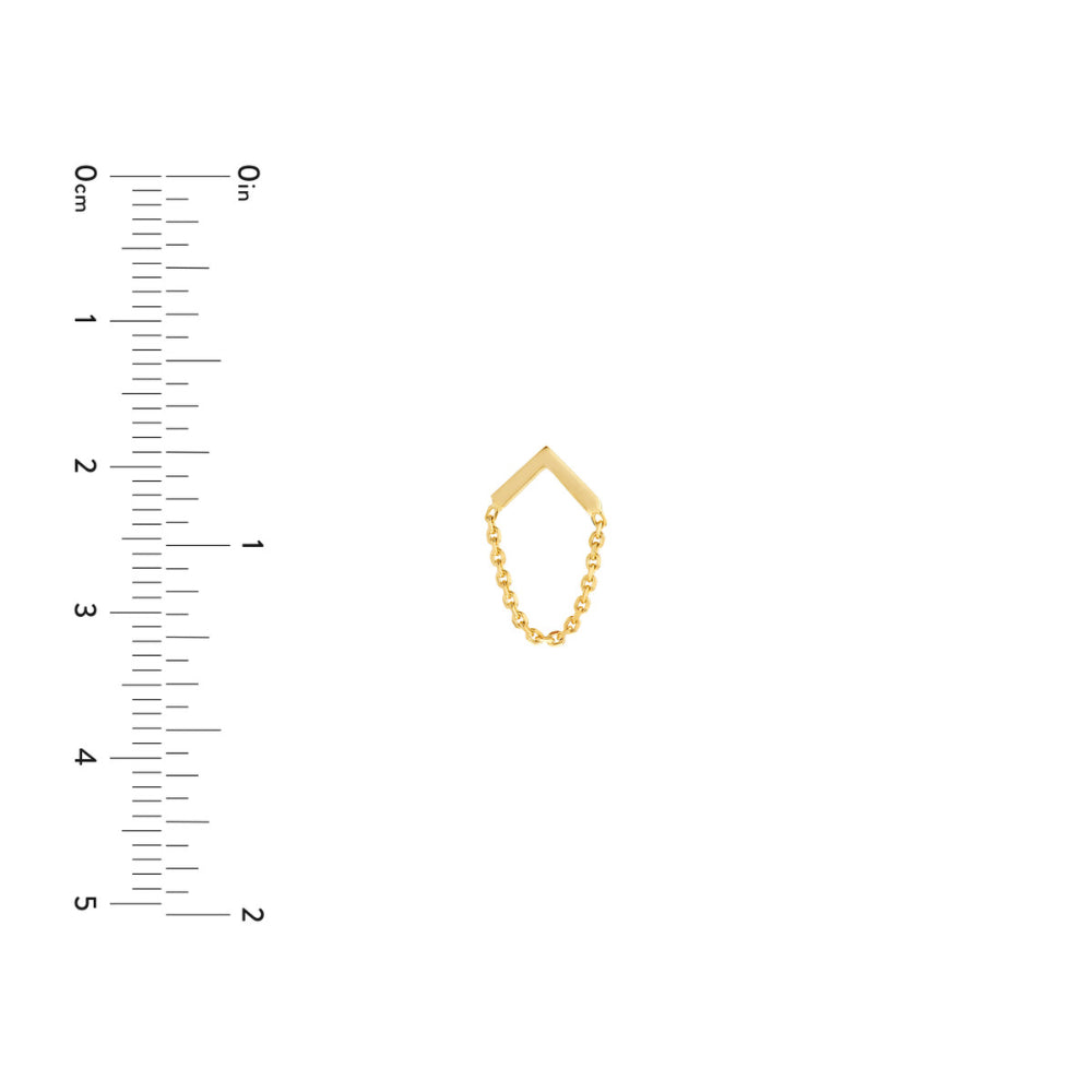 14k Gold Bar Chain Drop Earrings