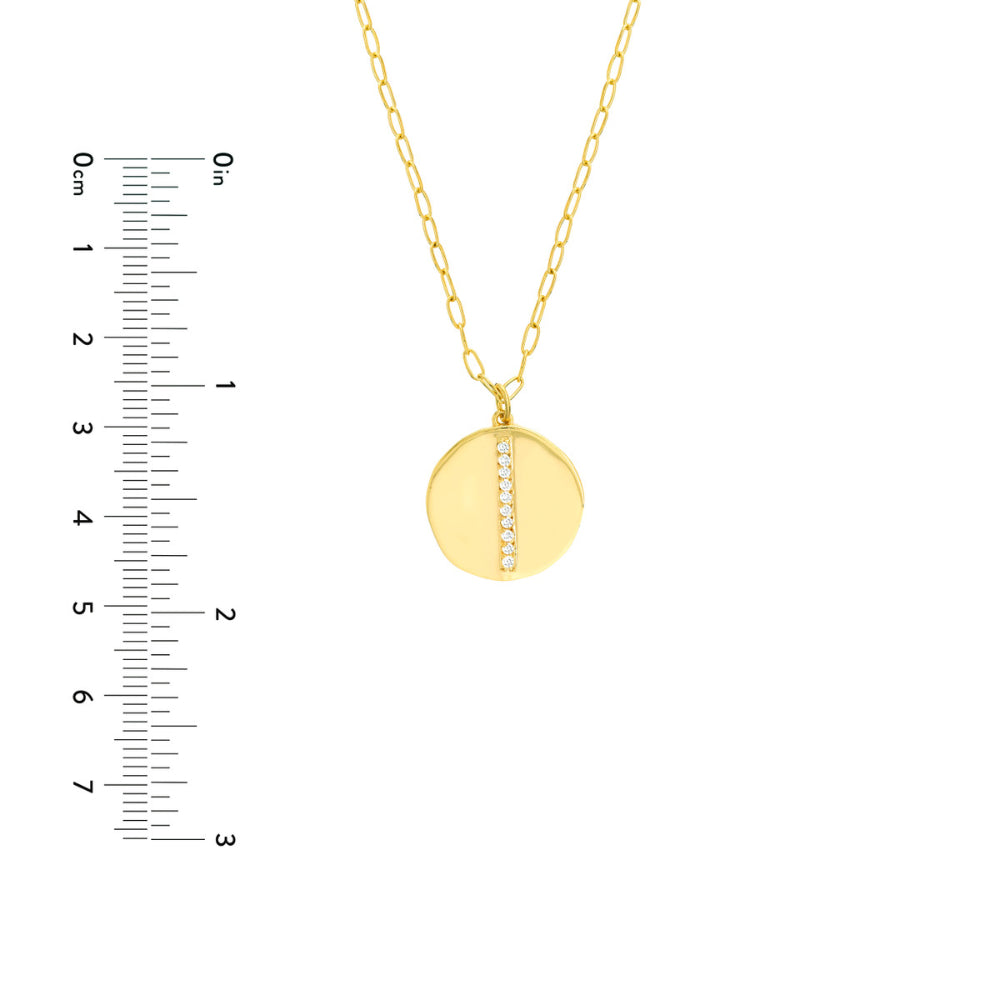 14k Diamond Organic Shape Medallion Necklace