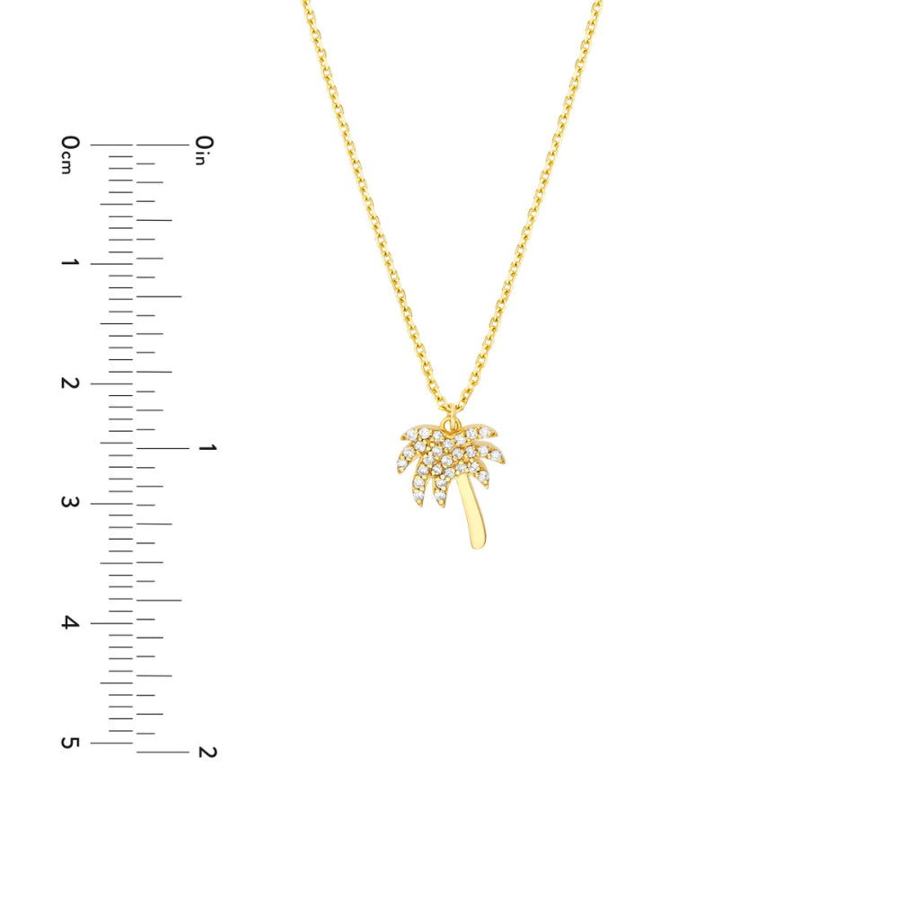 14k Diamond Palm Tree Necklace