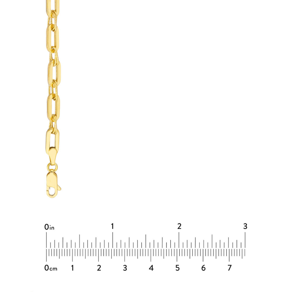 14k Gold Textured Hollow Link Necklace