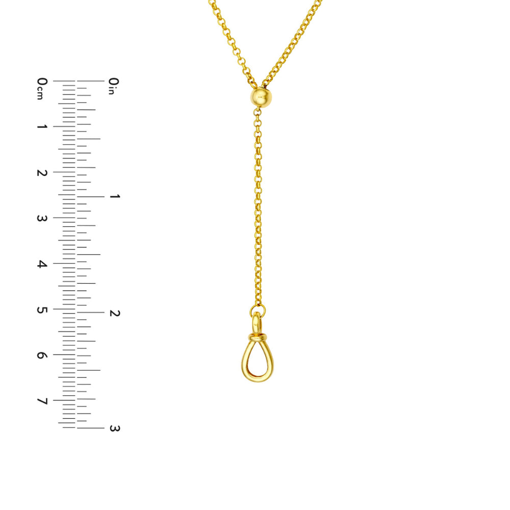 14k Gold Pull Over Adjustable Lariat Necklace