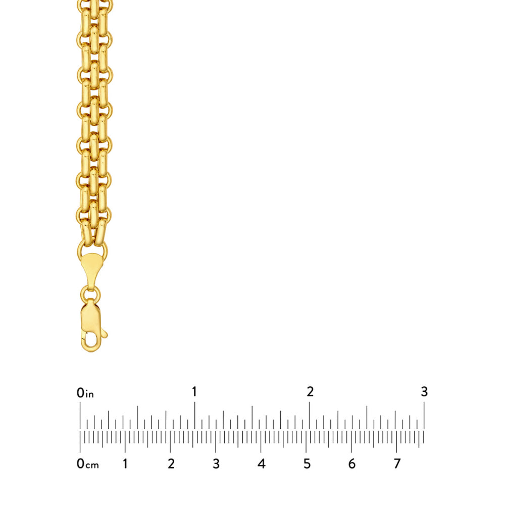 14k Gold Hollow Alternating Link Chain Necklace