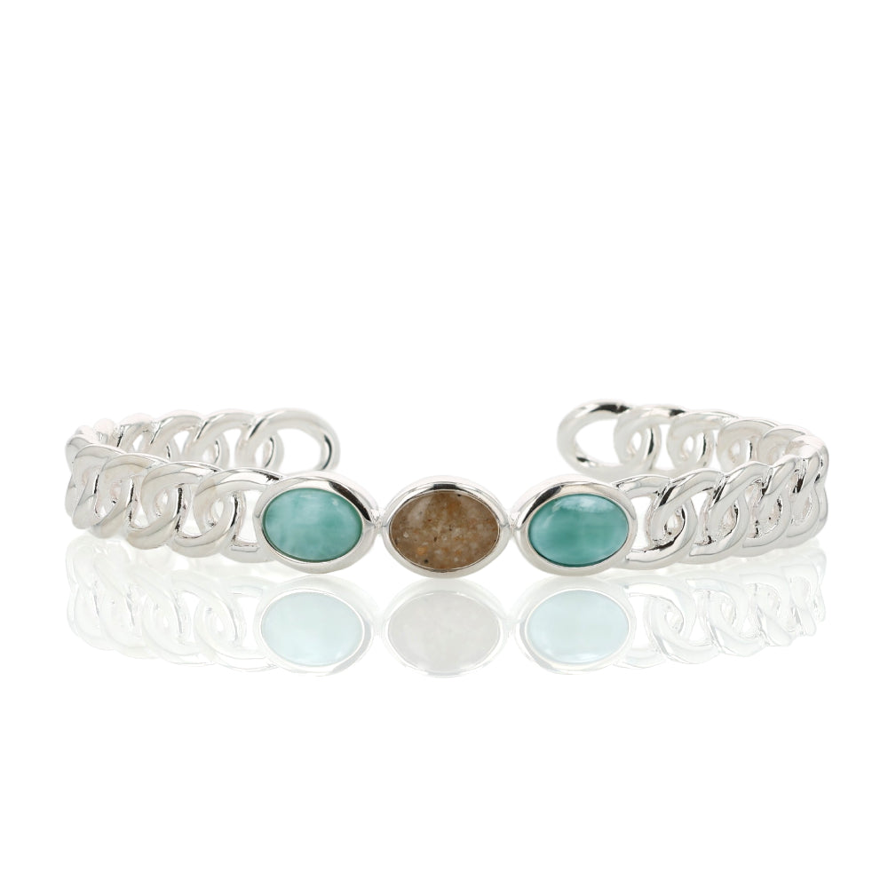 Dune Jewelry Milan Cuff Bracelet - Larimar & Sand