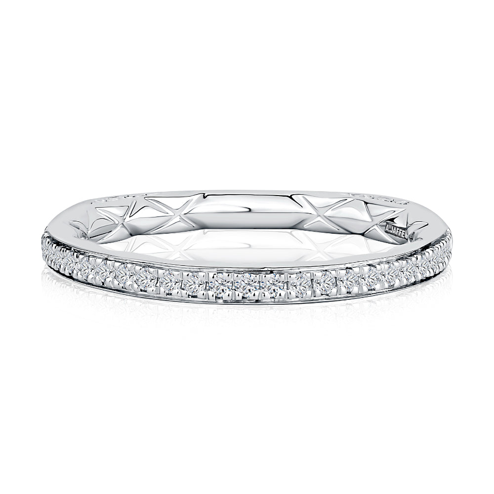 A. Jaffe 14k Gold Halfway Diamond Band with Signature Shank