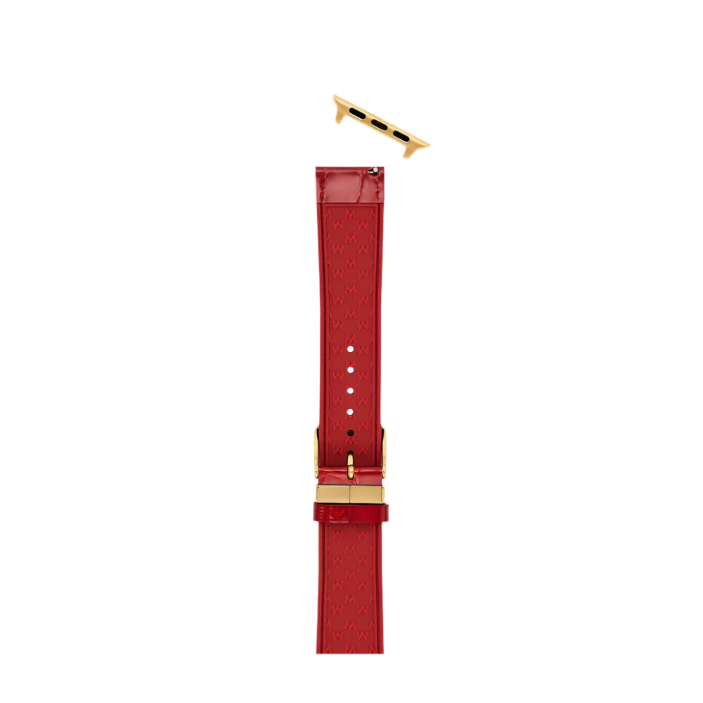 Michele Ruby Red Leather Band for Apple Watch®