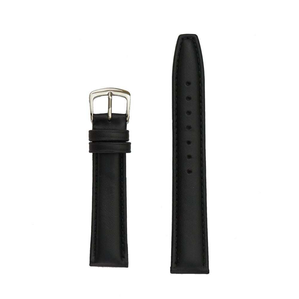 Genuine Oil Tanned Leather Watch Band - Black, Long
