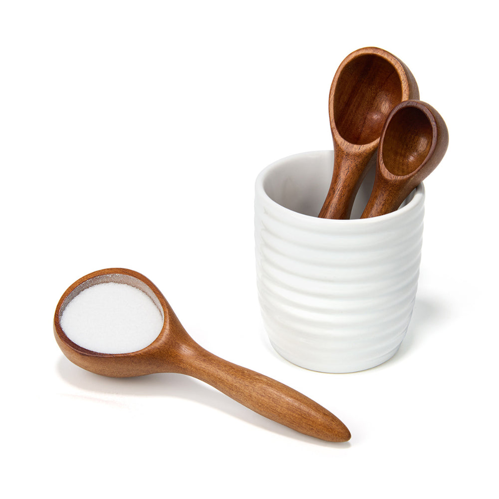 Nambe Breaking Bread Measuring Spoons with Canister