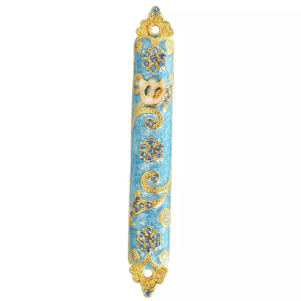 Matashi 4.5" Hand Painted Enamel Decorative Mezuzah