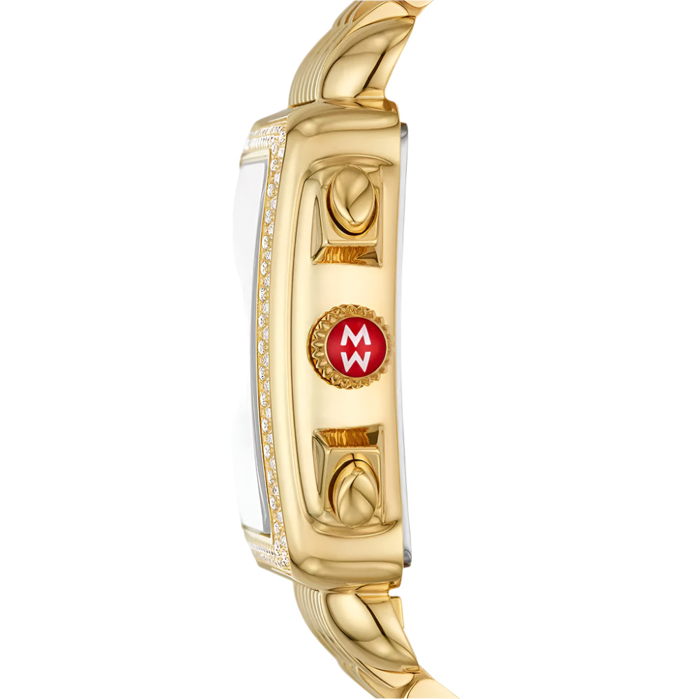 Michele Deco 18k Gold-Plated Diamond Watch