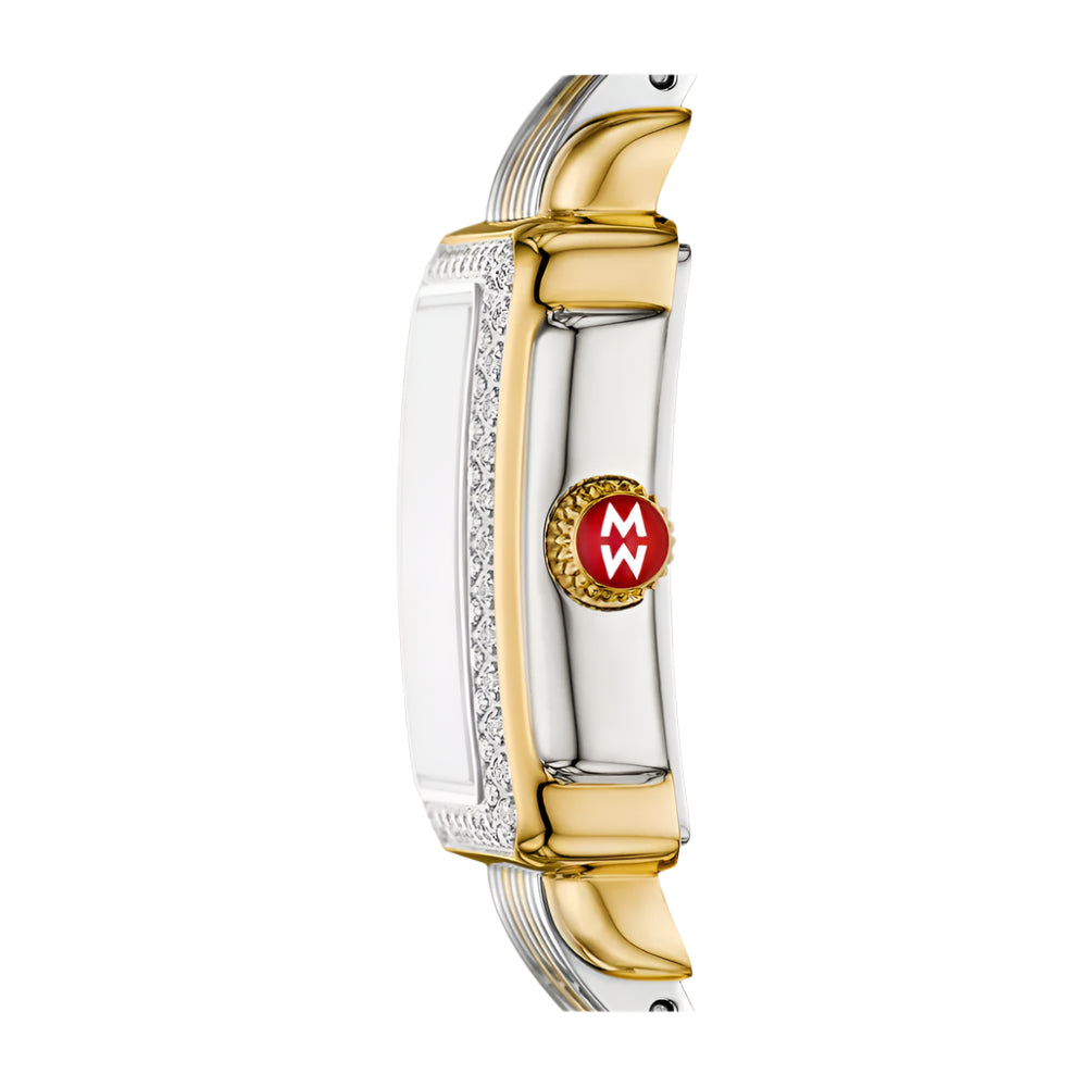Michele Deco Madison Mini Two-Tone Diamond 18k Gold-Plated Watch