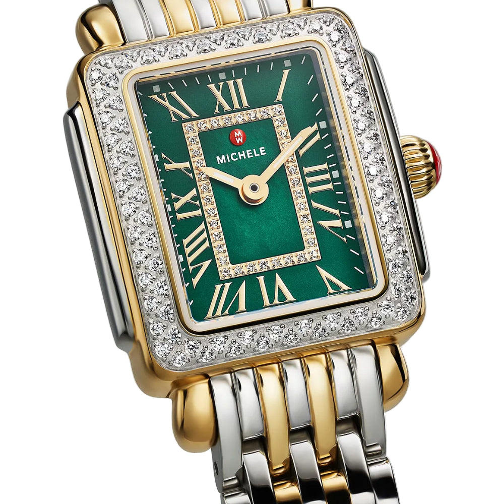 Michele Deco Madison Mini Diamond Two-Tone 18k Gold-Plated Watch