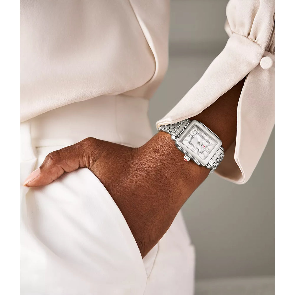 Michele Deco Madison Mid Stainless Steel Diamond Dial Watch