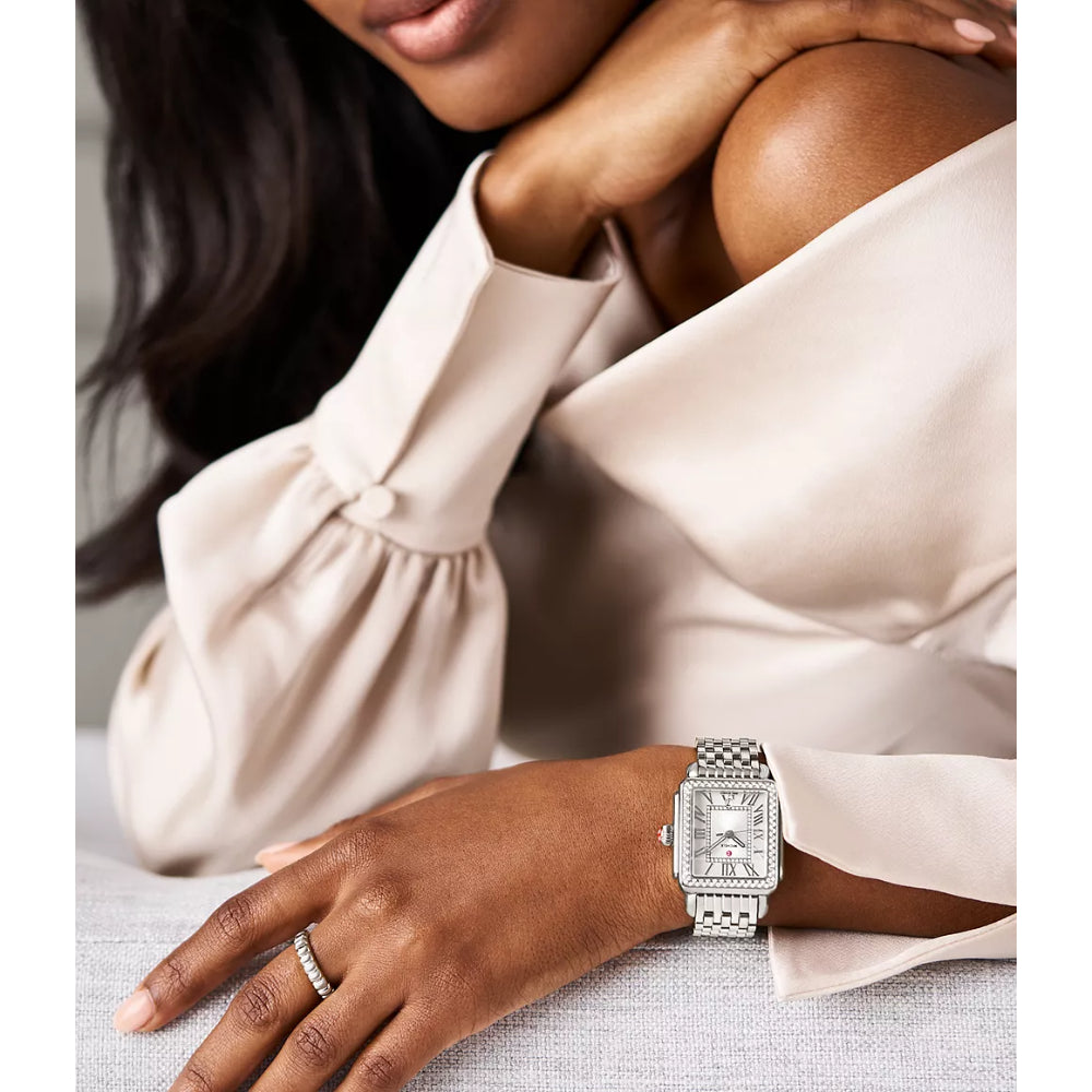 Michele Deco Madison Stainless Diamond Watch
