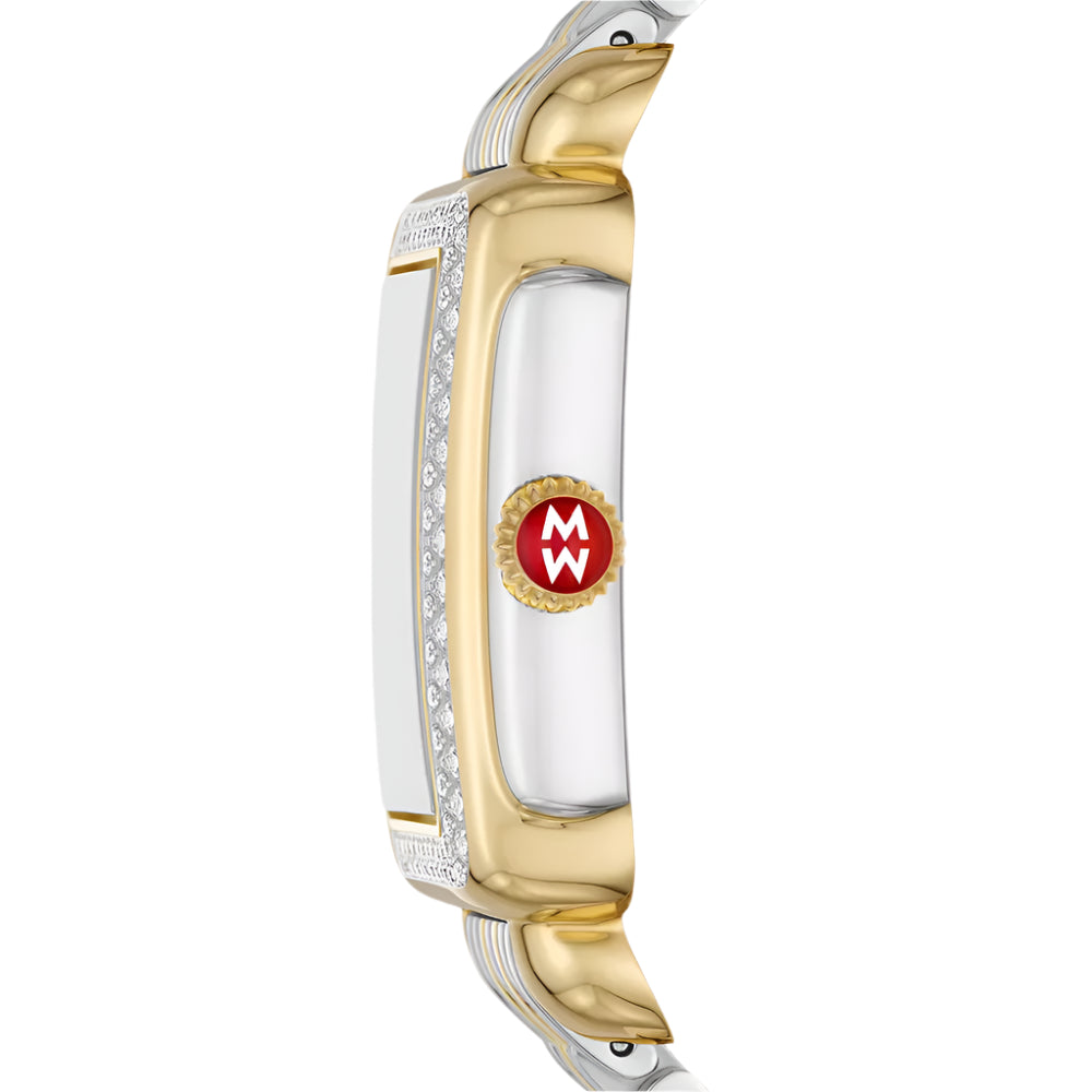 Michele Deco Mid Two-Tone 18K Gold-Plated Diamond Watch