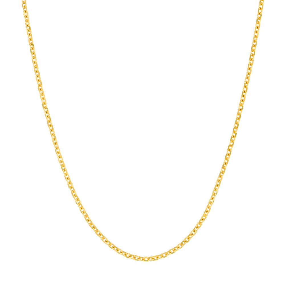 14Y Diamond Cut Cable Chain 1.05mm 18" Lobster Clasp